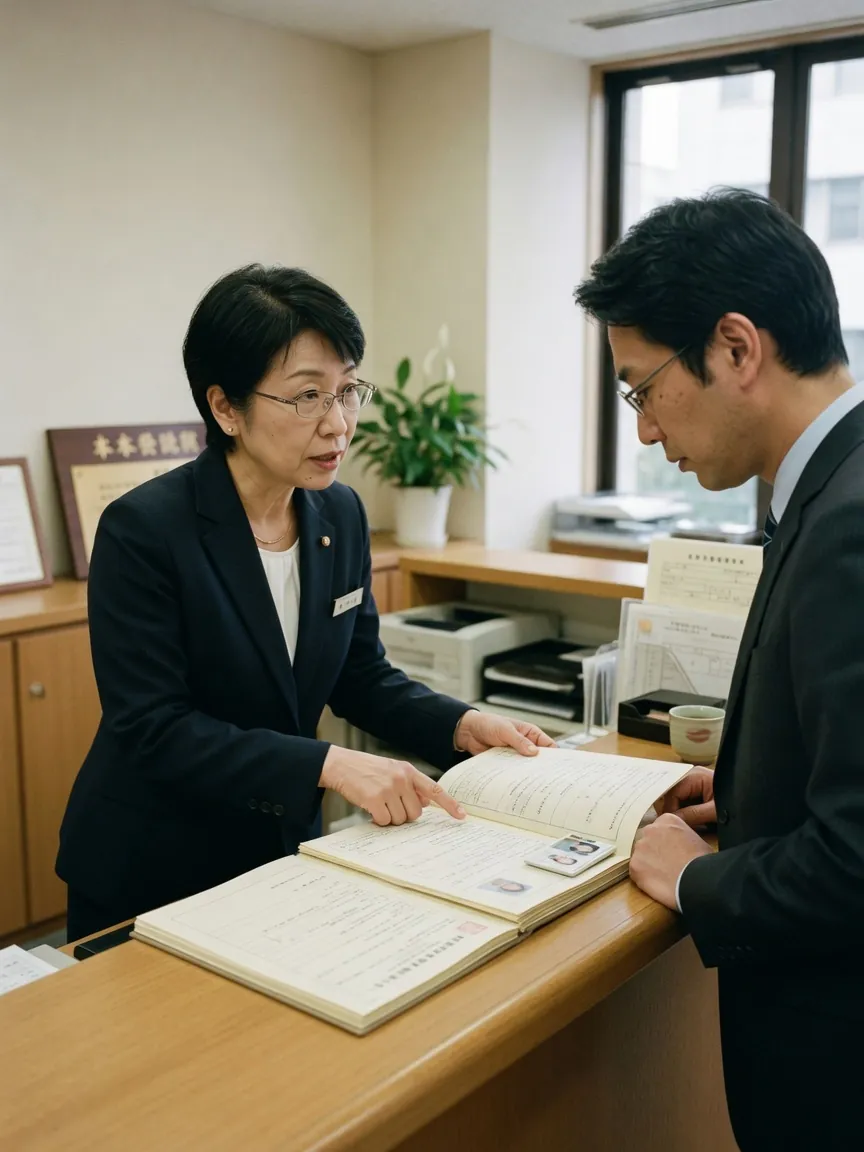 入会の相談に応じる協会の担当者